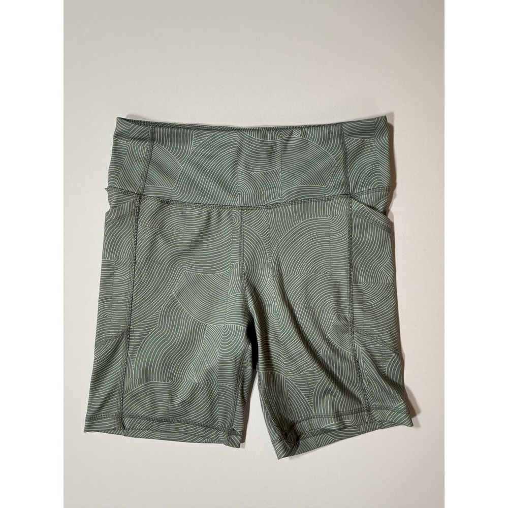 Avia Green Patterned Shorts M 8-10 Recycled Poly Spandex